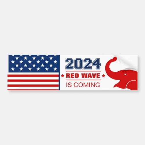 2024 RED WAVE IS COMING BUMPER STICKER