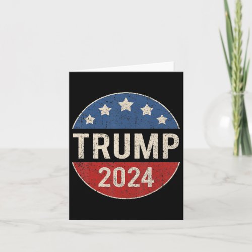 2024 Retro Campaign Button Re Elect President Trum Card