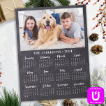 2024 Rustic Chalkboard Family Dog Photo Calendar Magnetic Dry Erase Sheet<br><div class="desc">2024 Photo Calendar Magnetic Dry Erase - This custom photo calendar magnetic dry erase board is perfect to highlight or circle special family dates, anniversaries, birthdays, and reunions. Personalize these full year photo calendar cards with your favorite family portrait and family name (keep 2024 in text area) . COPYRIGHT ©...</div>
