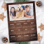 2024 Rustic Family Pet Dog 12 Month Photo Calendar Holiday Card<br><div class="desc">2024 Photo Calendar Cards - Send New Year Greetings or include in your Christmas cards, these 5x7 photo calendar cards are perfect as Christmas and New Year cards to family and friends. Perfect to highlight or circle special family dates, anniversaries, birthdays, and reunions. Personalize these full year photo calendar cards...</div>