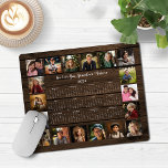 2024 Rustic Wood Multiple Photo Collage Calendar Mouse Pad<br><div class="desc">🌟2024 Rustic Wood Multiple Photo Collage Calendar Mouse Pad featuring a simple, minimalist year-at-a-glance calendar and 18 of your favorite photos. This is a simple black and white, but the colors are all customizable. Makes a great gift for grandparents, parents, aunts, uncles, godparents, and more! Please contact us at cedarandstring@gmail.com...</div>