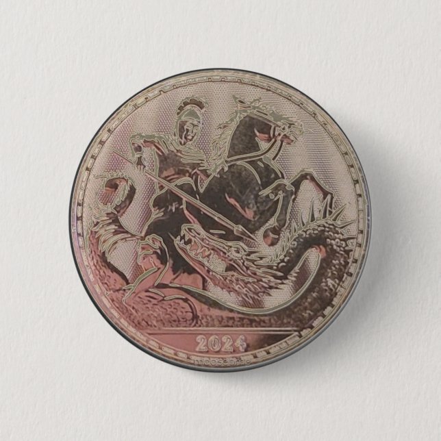 2024 Saint George Slaying the Dragon Coin  Button (Front)