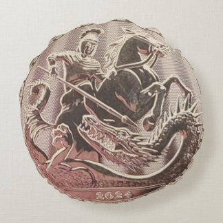 2024 Saint George Slaying the Dragon Coin   Round Pillow