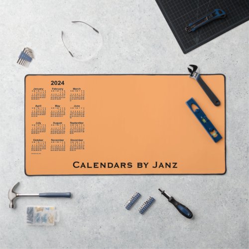 2024 Sandy Brown Calendar by Janz Desk Mat