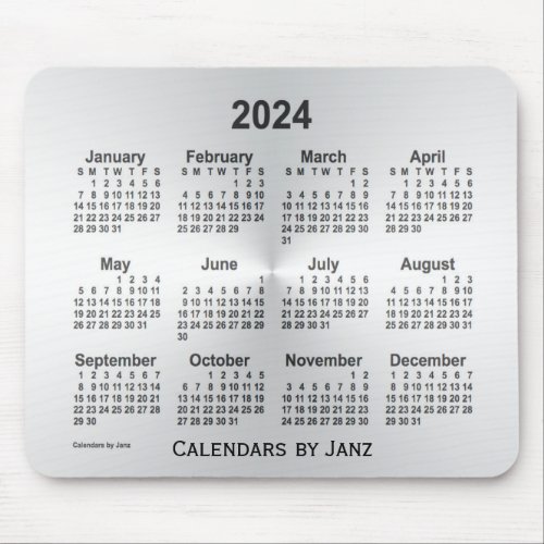 2024 Silver Calendar by Janz Mouse Pad