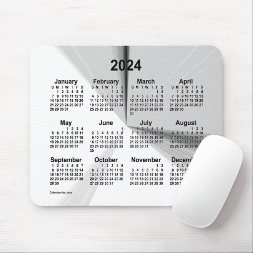 2024 Silver Point Calendar by Janz Mouse Pad | Zazzle