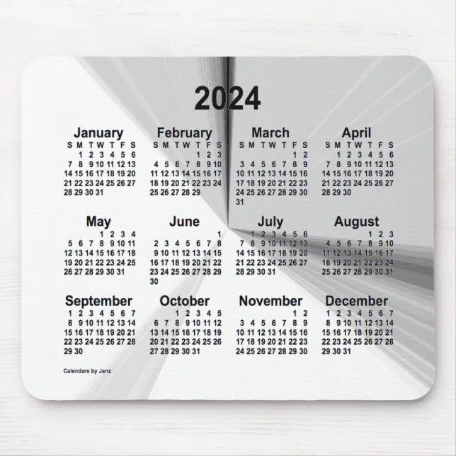 2024 Silver Point Calendar By Janz Mouse Pad Zazzle 5561