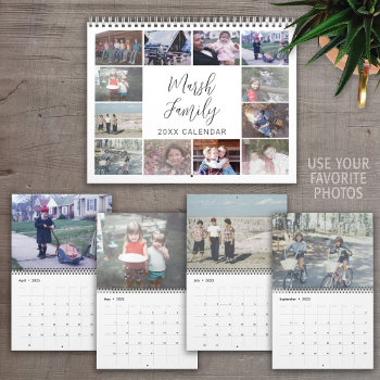 2024 Simple Modern Custom Photo - 13 Pictures Cale Calendar by MarshEnterprises at Zazzle