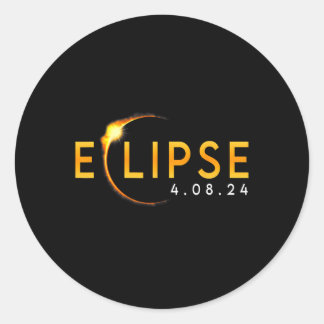 2024 Solar Eclipse 2024 040824 Eclipse Mens Womens Classic Round Sticker