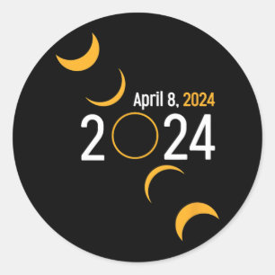 2024 Solar Eclipse 2024 Classic Round Sticker