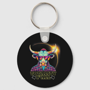 2024 Solar Eclipse 4.08.24 Totality Y#39;all  Keychain