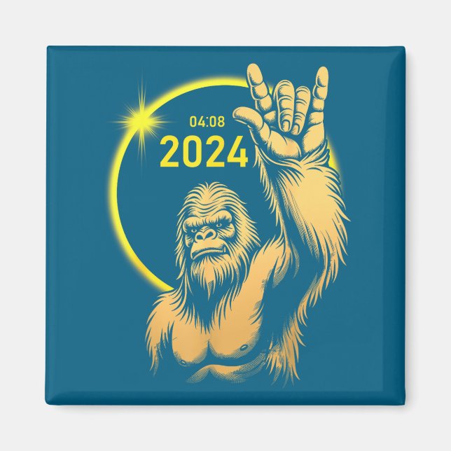 2024 Solar Eclipse Bigfoot Rock April Total Solar  Magnet (Front)