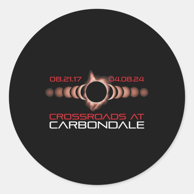 2024 Solar Eclipse Carbondale Illinois  Classic Round Sticker (Front)