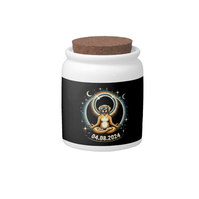 2024 Solar Eclipse Dog Candy Jar (Front)