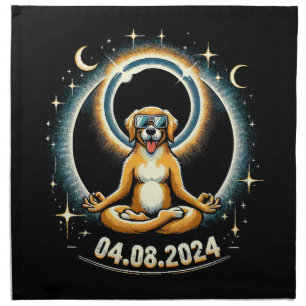 2024 Solar Eclipse Dog Cloth Napkin