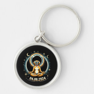 2024 Solar Eclipse Dog Keychain