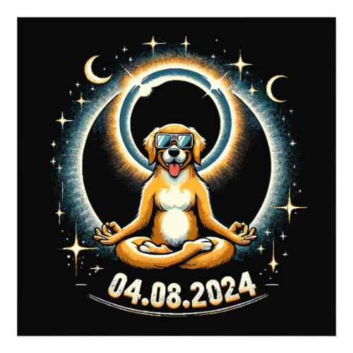 2024 Solar Eclipse Dog Photo Print