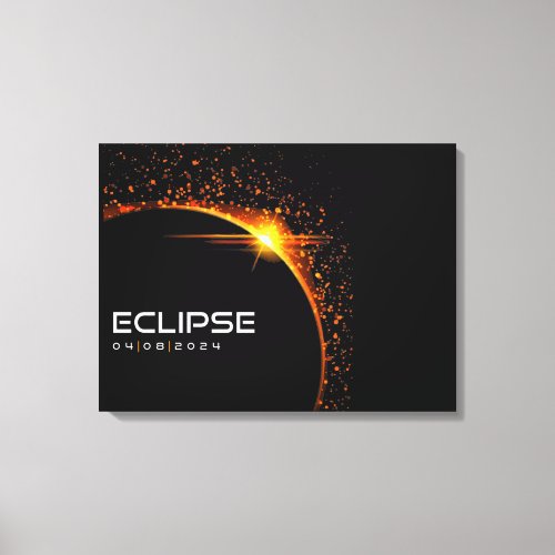 2024 Solar Eclipse Souvenir Keepsake Canvas Print