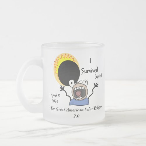 2024 Solar Eclipse Survival Edition Frosted Glass Coffee Mug