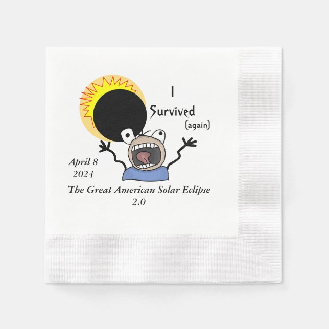 2024 Solar Eclipse Survival Edition Napkins (Front)