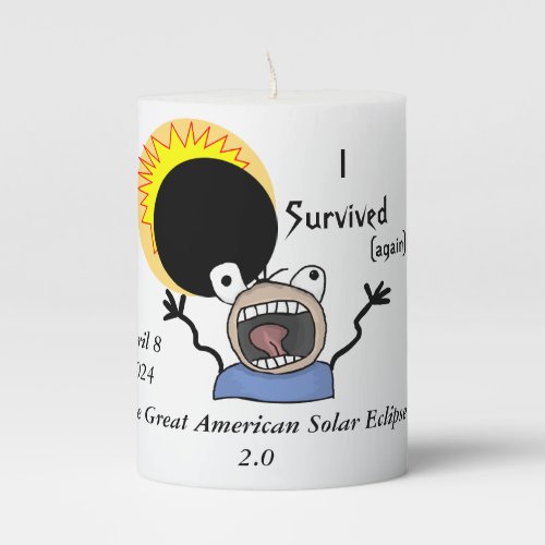 2024 Solar Eclipse Survival Edition Pillar Candle