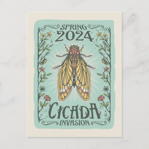 2024 Spring Cicada Invasion Postcard