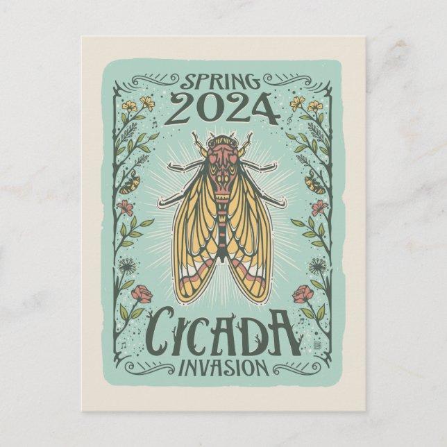 2024 Spring Cicada Invasion Postcard (Front)