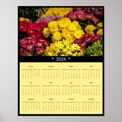 2024 Spring Flowers Wall Calendar Poster