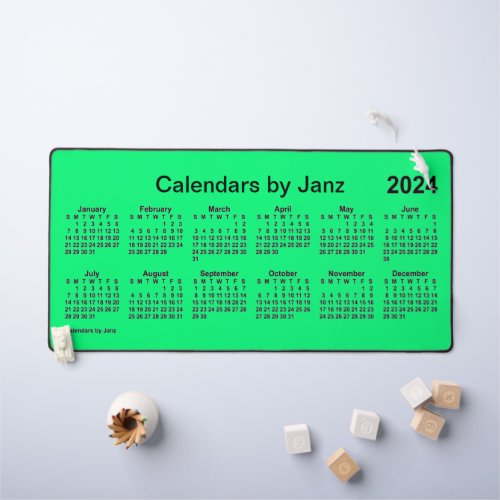 2024 Spring Green Large Print Calendar by Janz Desk Mat