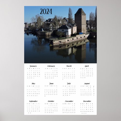 2024 Strasbourg Alsace France Calendar Poster