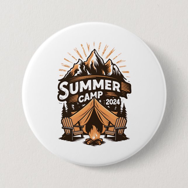 2024 Summer Camp Summer Camping Vacation Matching  Button (Front)