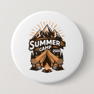 2024 Summer Camp Summer Camping Vacation Matching  Button