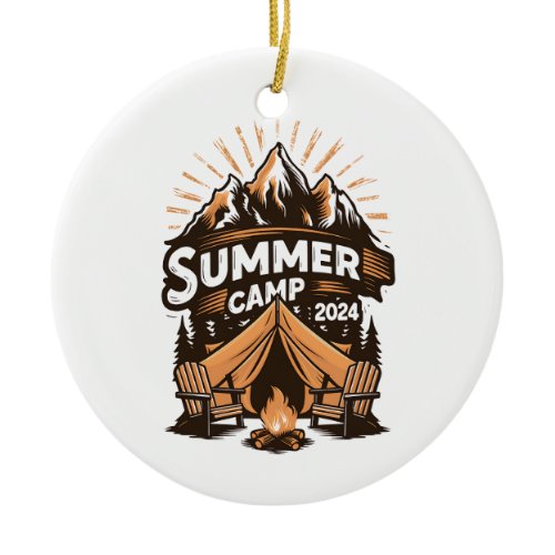2024 Summer Camp Summer Camping Vacation Matching  Ceramic Ornament