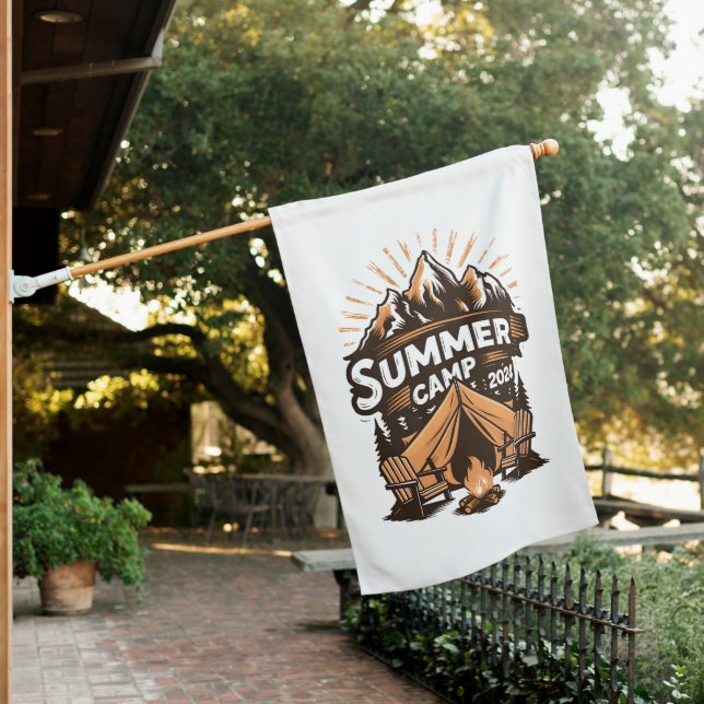 2024 Summer Camp Summer Camping Vacation Matching  House Flag (In SItu)