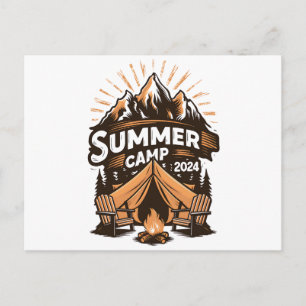 2024 Summer Camp Summer Camping Vacation Matching  Postcard