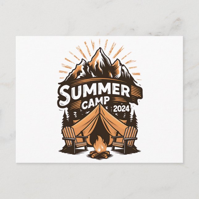 2024 Summer Camp Summer Camping Vacation Matching  Postcard (Front)