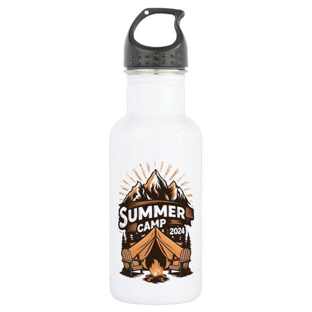 2024 Summer Camp Summer Camping Vacation Matching  Stainless Steel Water Bottle (Front)