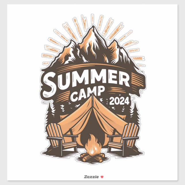 2024 Summer Camp Summer Camping Vacation Matching  Sticker (Sheet)
