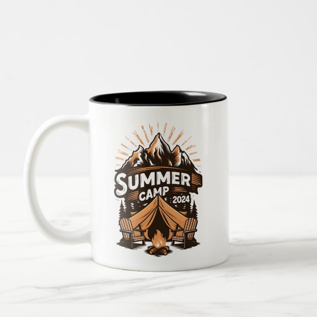 2024 Summer Camp Summer Camping Vacation Matching  Two-Tone Coffee Mug (Left)