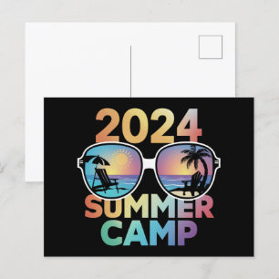 2024 Summer Camp Vacation Matching Family Group Postcard