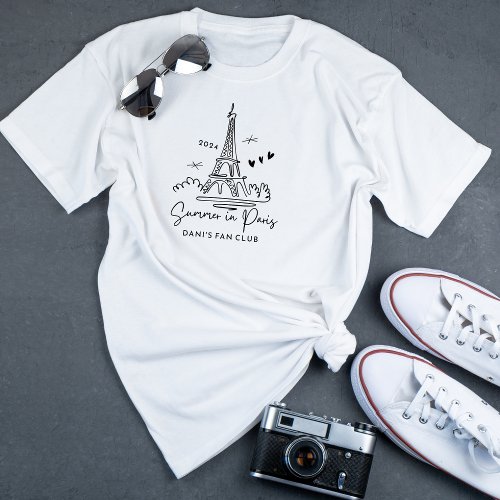 2024 Summer in Paris Trip Eiffel Tower Cute Custom T_Shirt