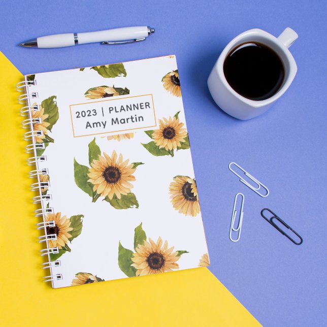 2024 Sunflower Greenery Weekly Monthly Non Dated Planner (Creator Uploaded)