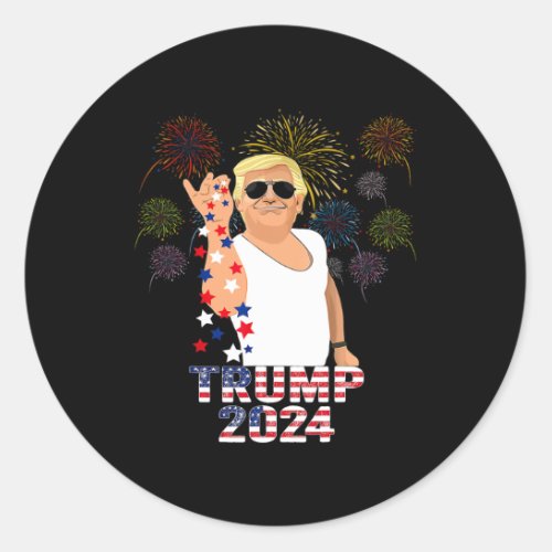 2024 Take America Back American Flag 4th Of July  Classic Round Sticker
