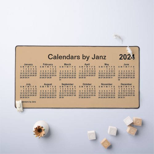 2024 Tan Large Print Calendar by Janz Desk Mat
