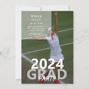 2024 Tennis Photo Graduation Party II Invitation