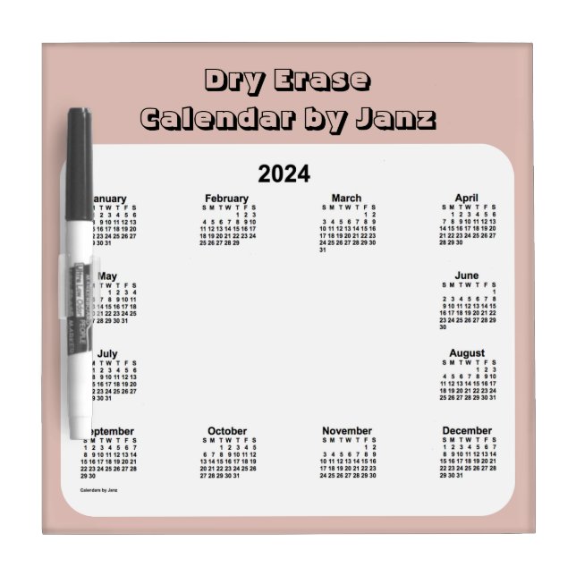 2024 Thistle Calendar by Janz Dry Erase Board (Front)