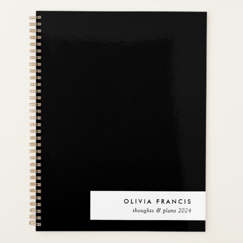 2024 Thought and Plans Simple Black and White Planner