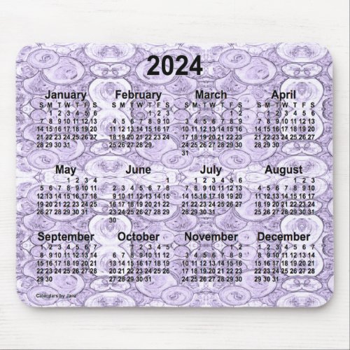 2024 Tiny Bubbles Purple Calendar by Janz Mouse Pad