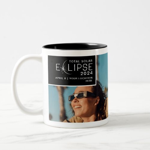 2024 Total Solar Eclipse 1_Photo Souvenir Two_Tone Coffee Mug