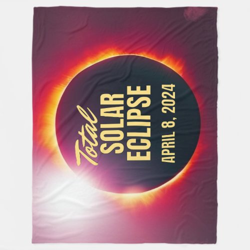 2024 Total Solar Eclipse April 8 Fleece Blanket